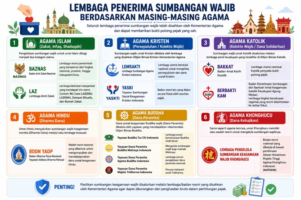 Tabel Lembaga Penerima Zakat dan Sumbangan Keagamaan Resmi Pengurang Pajak DJP